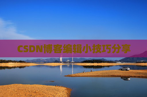 CSDN博客编辑小技巧分享